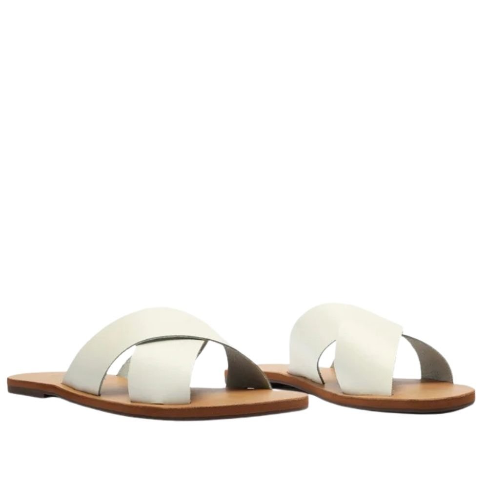 Rasteira Anacapri Tiras Cruzadas  Branco Branco 3