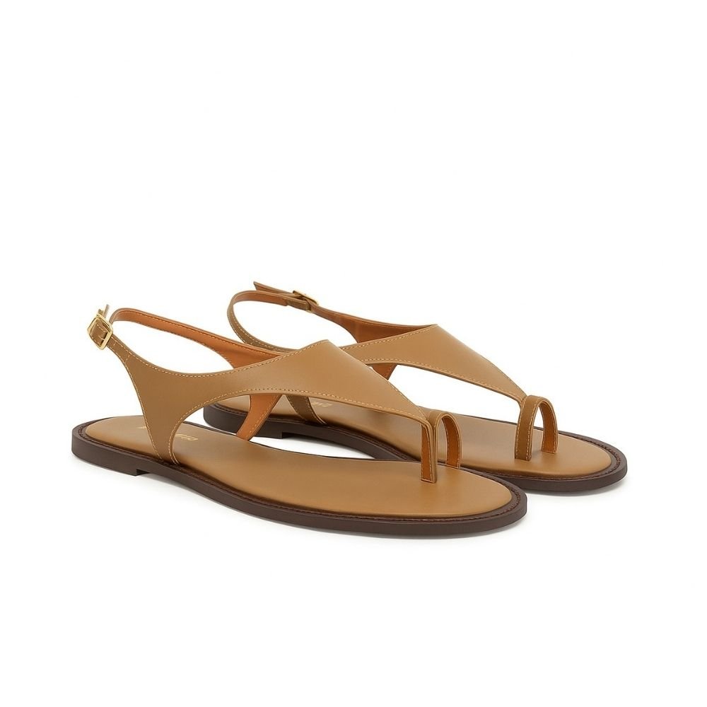 Sandália Rasteira Bellaze  Marrom Marrom 2