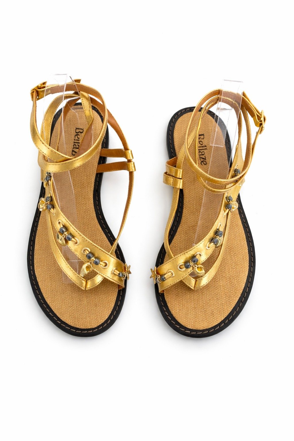 Sandália Rasteira Bellaze Dourado Dourado 2