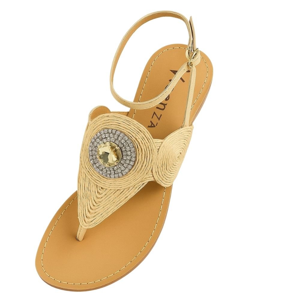 Sandália Rasteira Vicenza Marrom Bege 3