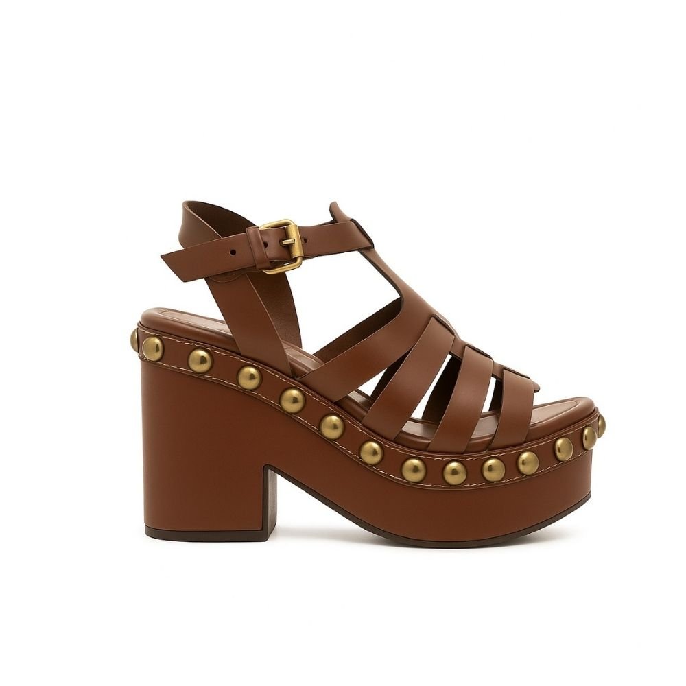 Sandália Bellaze Com Detalhe Marrom