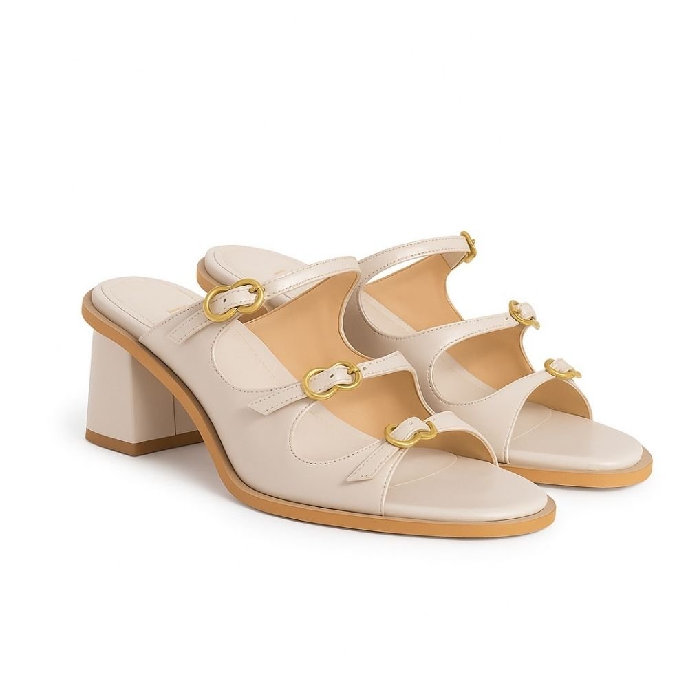 Tamanco Bellaze Salto Bloco Off White Off White 2