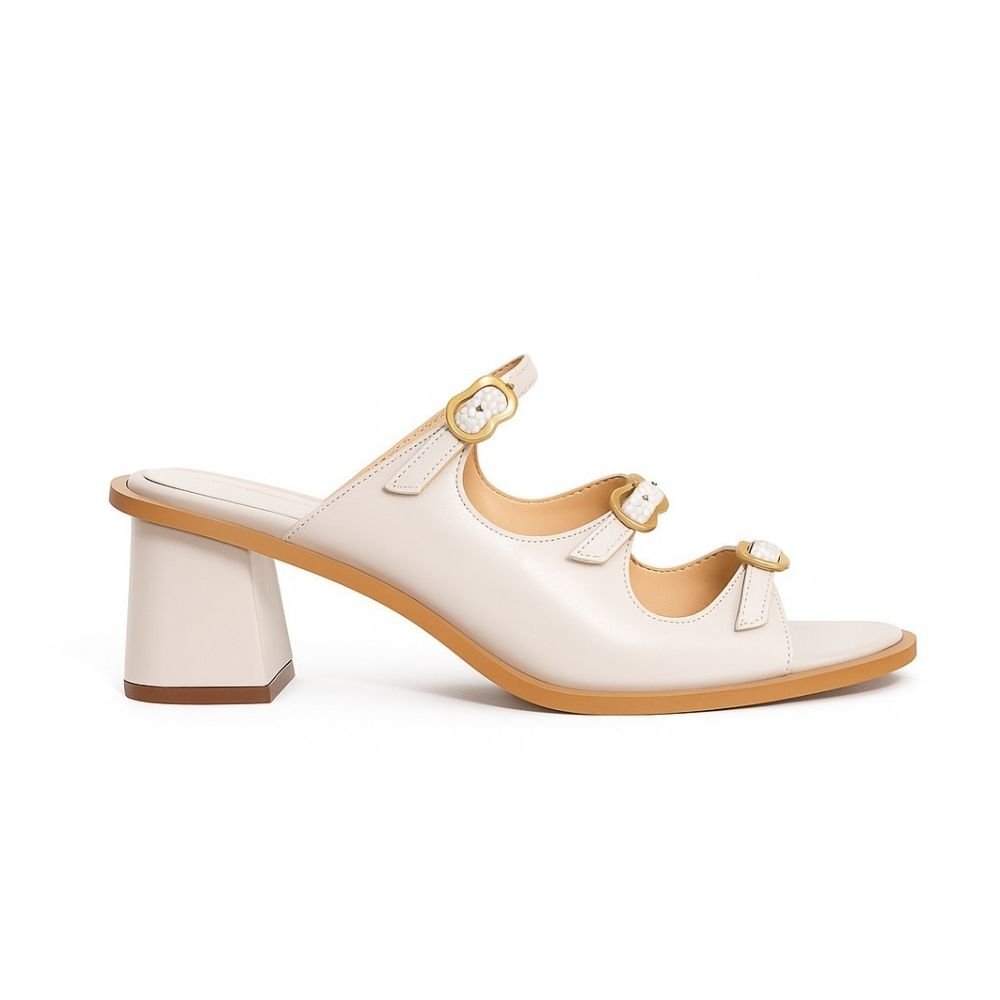 Tamanco Bellaze Salto Bloco Off White