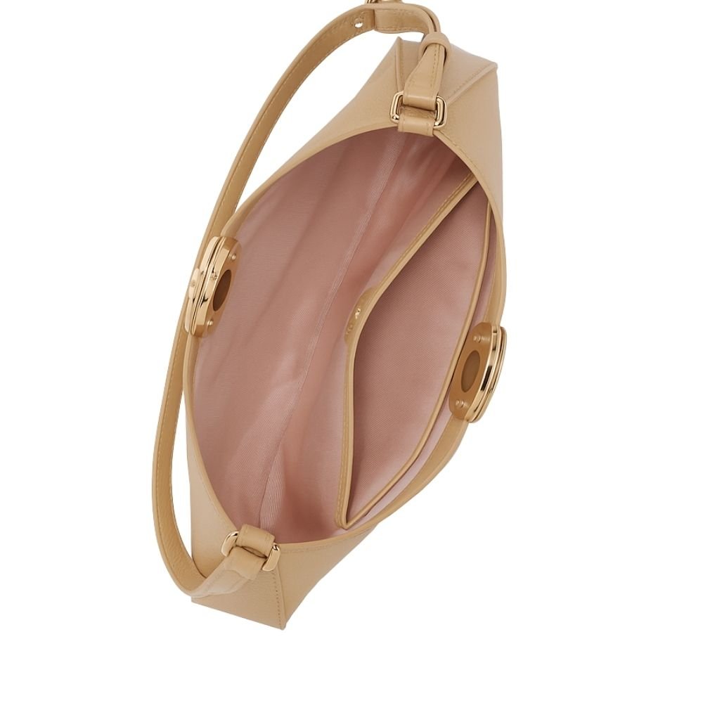 Bolsa Baguete Pequena Luz Da Lua Bege Bege 2