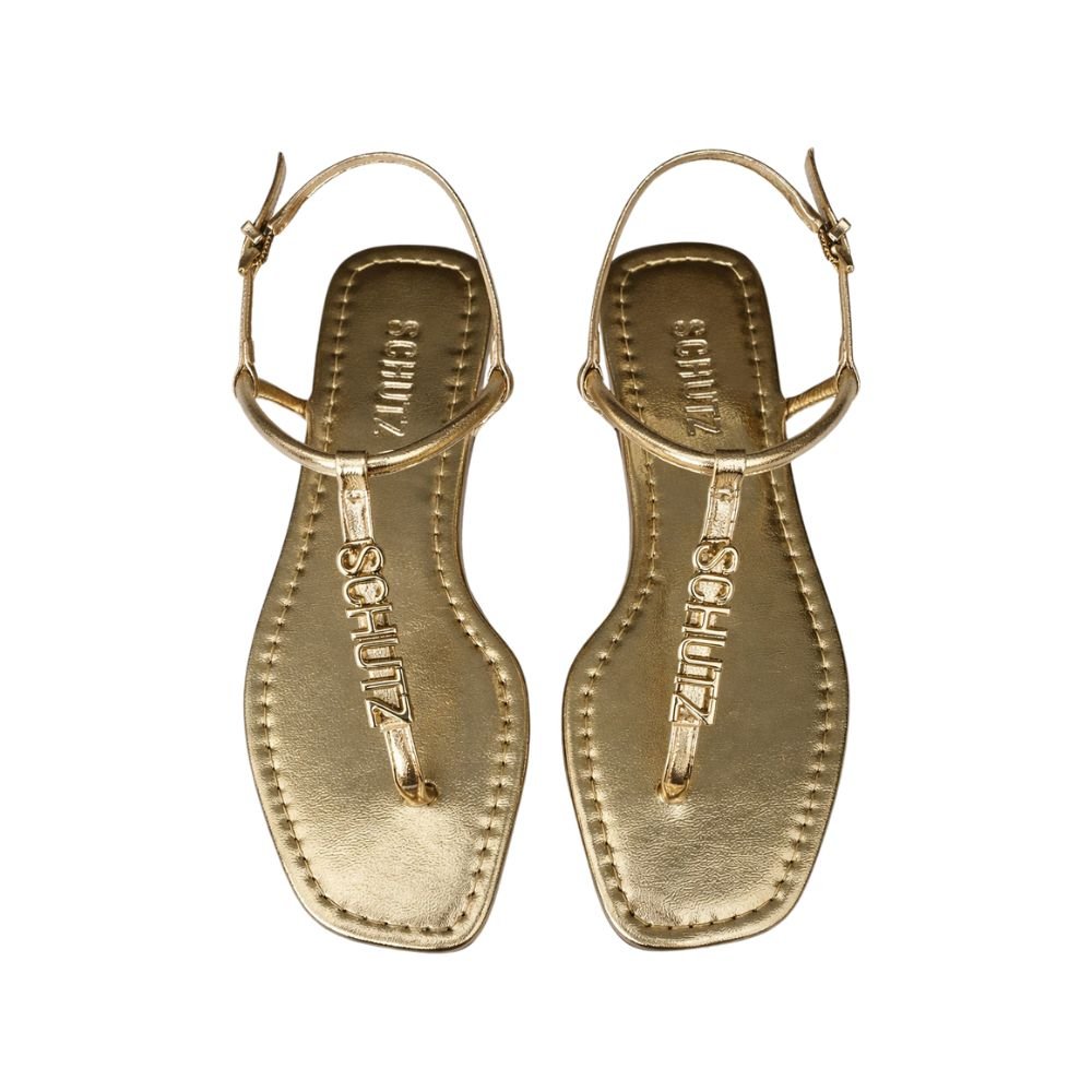 Sandália Rasteira Schutz Dourado Dourado 2