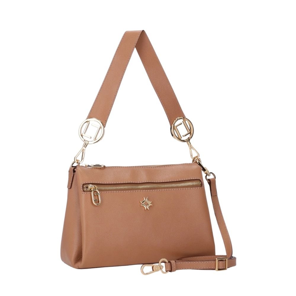 Bolsa Luz Da Lua Tiracolo Bege Marrom 3