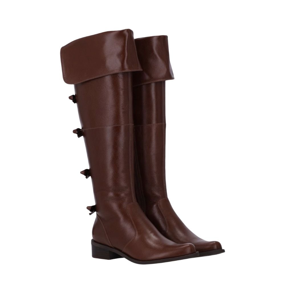 Bota Luz Da Lua Over The Knee Marrom Marrom 4