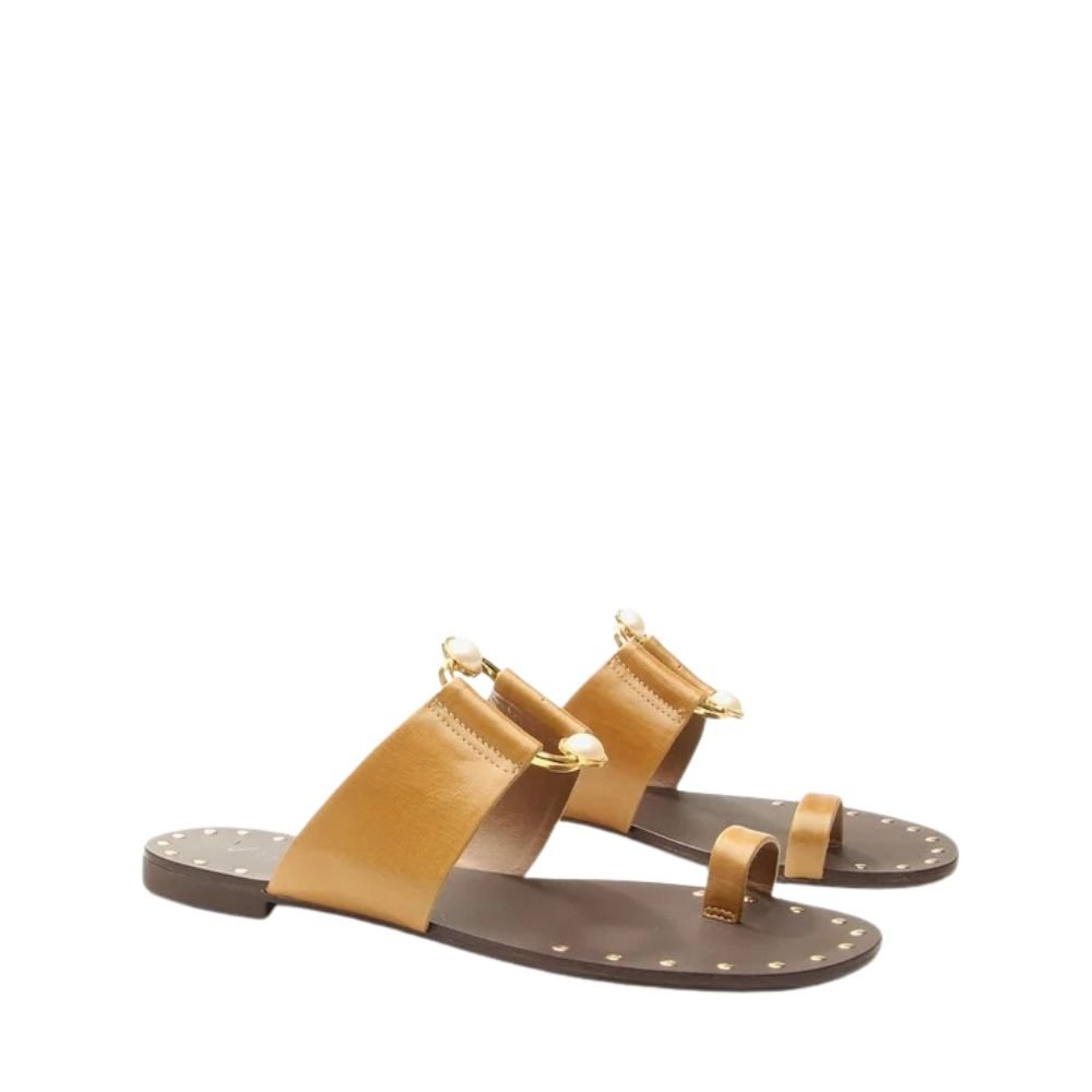 Rasteira Vicenza Flat Janet Marrom Caramelo 4