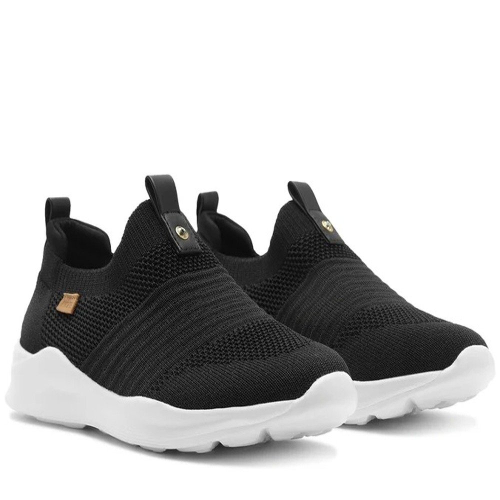 Tênis Anacapri Slip On Streech Jogging Knit Preto Preto 3