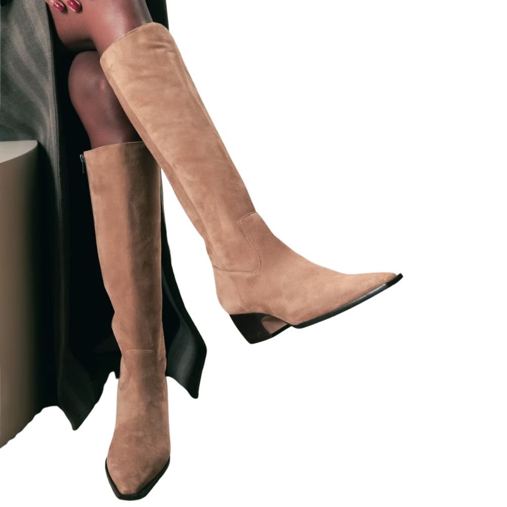 Bota Luiza Barcelos Cano Alto Bege Bege 3