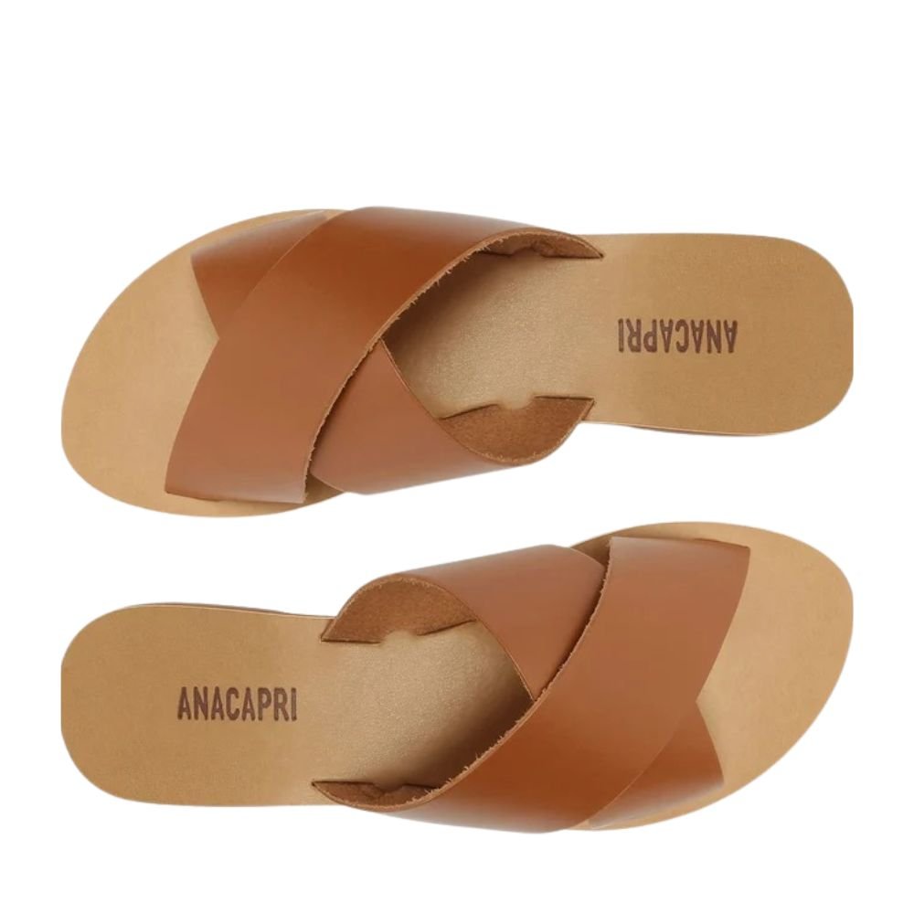 Rasteira Anacapri Tiras Cruzadas Marron Marrom 2