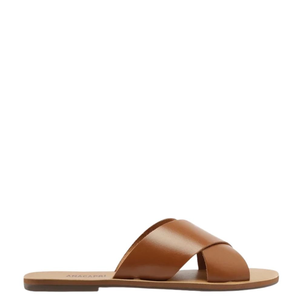 Rasteira Anacapri Tiras Cruzadas Marron