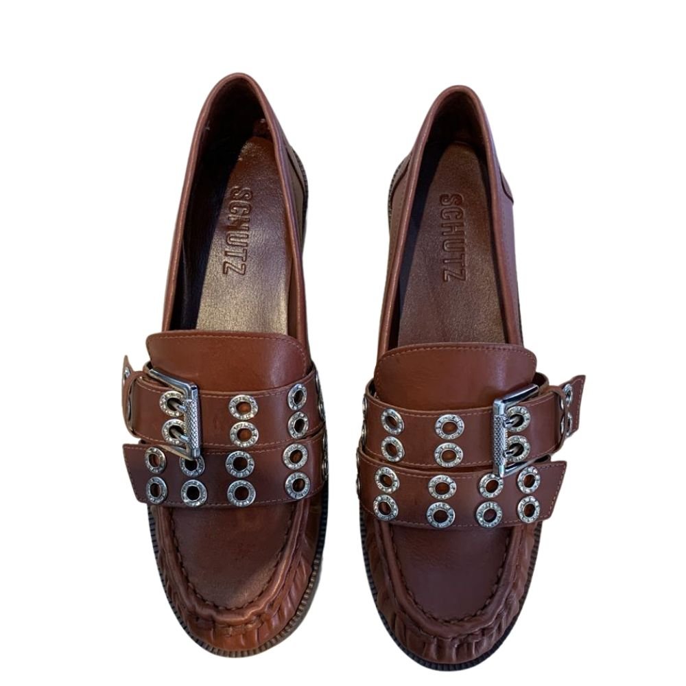 Mocassim Schutz Com Detalhe Marrom Marrom 2