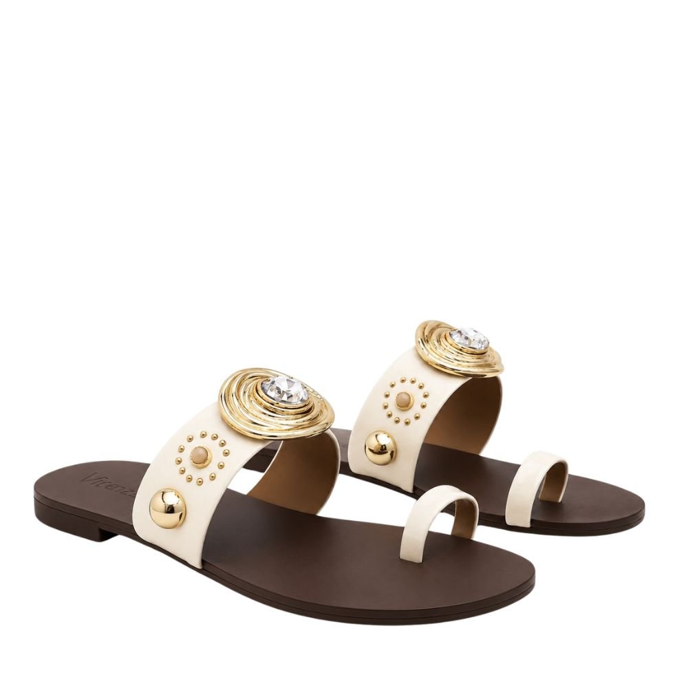 Rasteira Vicenza Com Detalhes Off White Off White 2