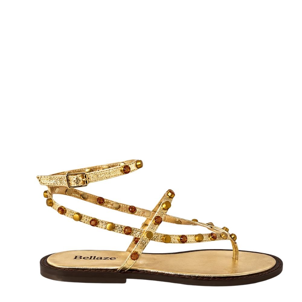 Sandália Rasteira Bellaze Nih Dourado