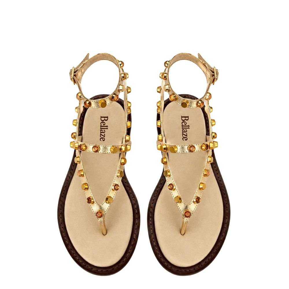 Sandália Rasteira Bellaze Nih Dourado Dourado 2