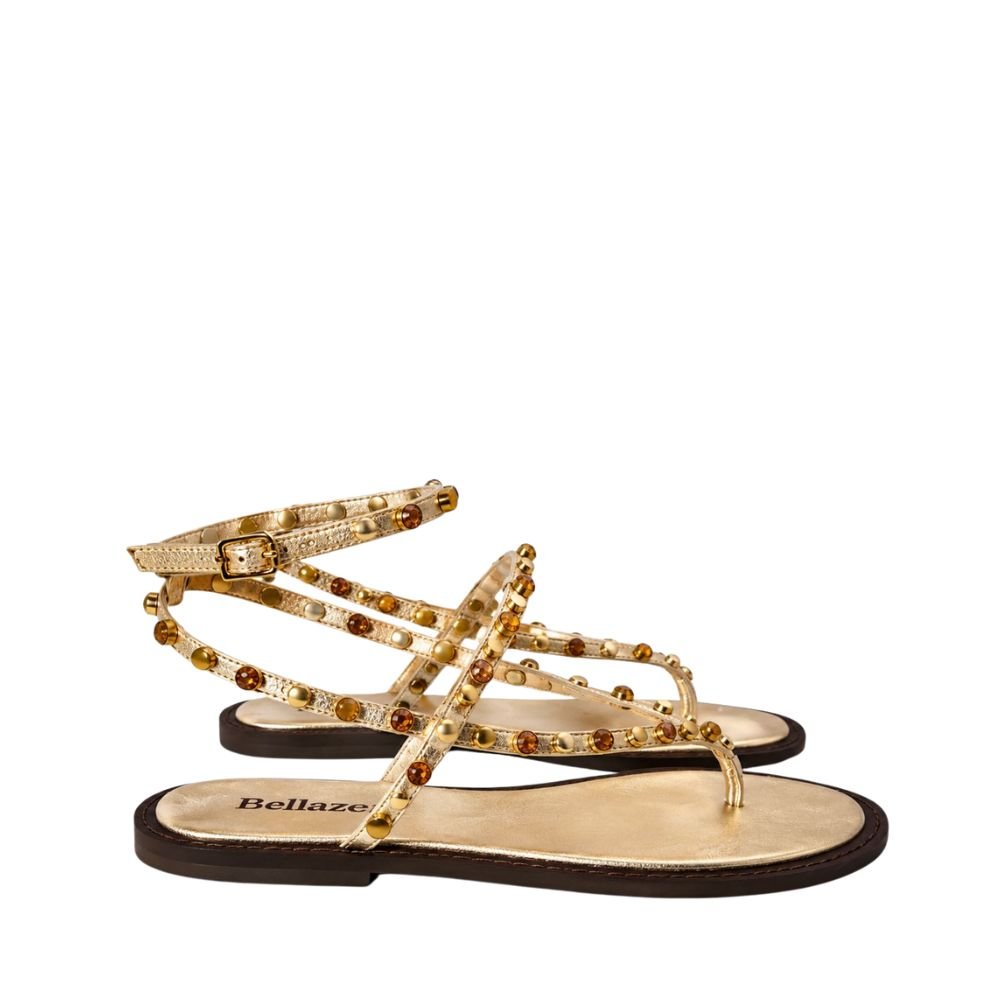 Sandália Rasteira Bellaze Nih Dourado Dourado 3