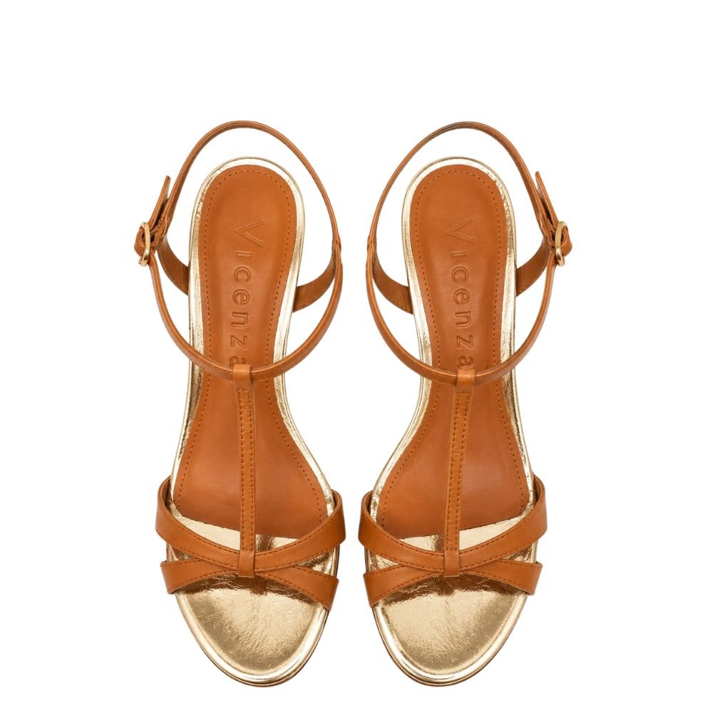 Sandália Vicenza Mantua Dourado Dourado/Marrom 2