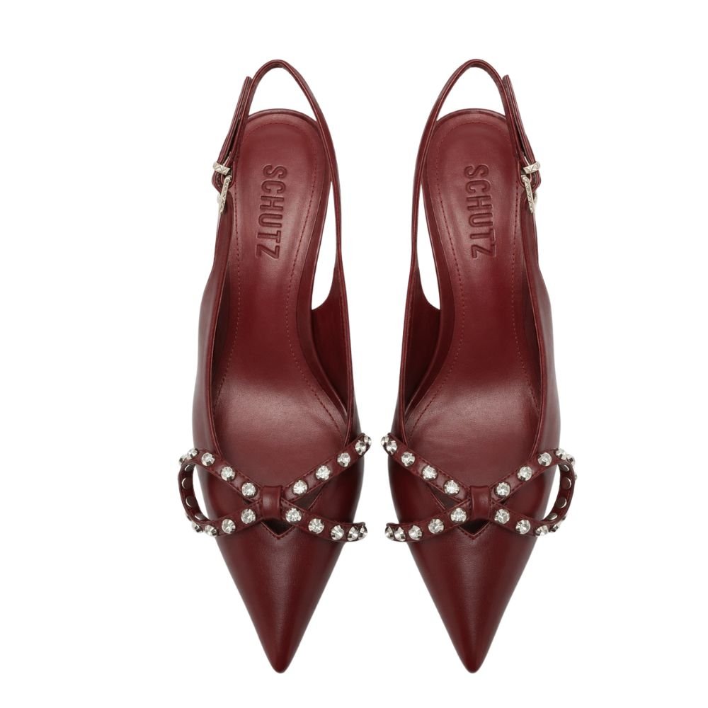 Scarpin Schutz Com Detalhe Vinho Vinho 2