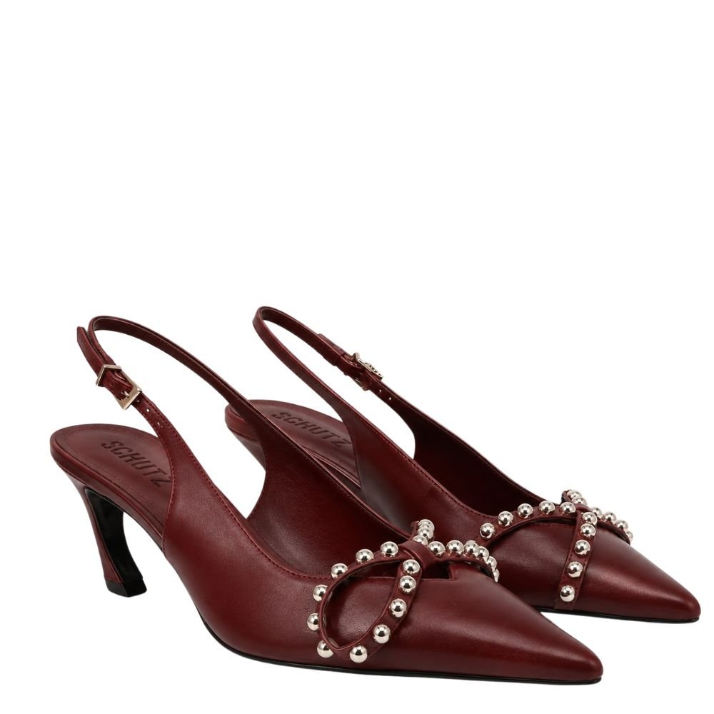 Scarpin Schutz Com Detalhe Vinho Vinho 3