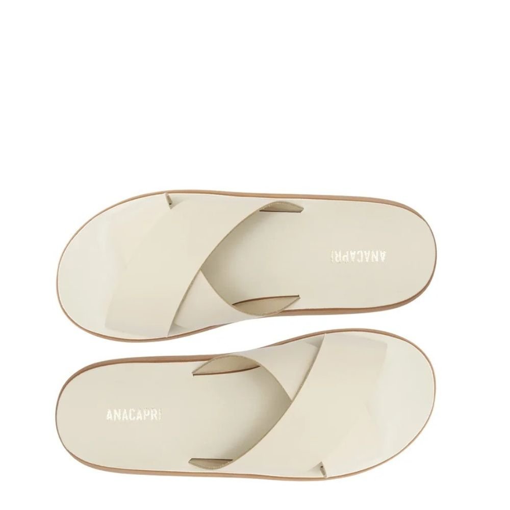 Papete Anacapri Sola Alta Tiras Cruzadas Off White Branco 3