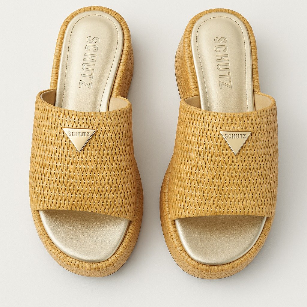 Tamanco Schutz Plataforma Dourado Dourado 2