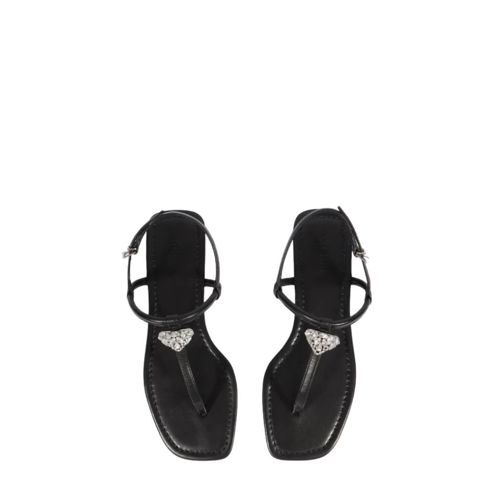Sandália Rasteira Pedraria Preto Preto 2