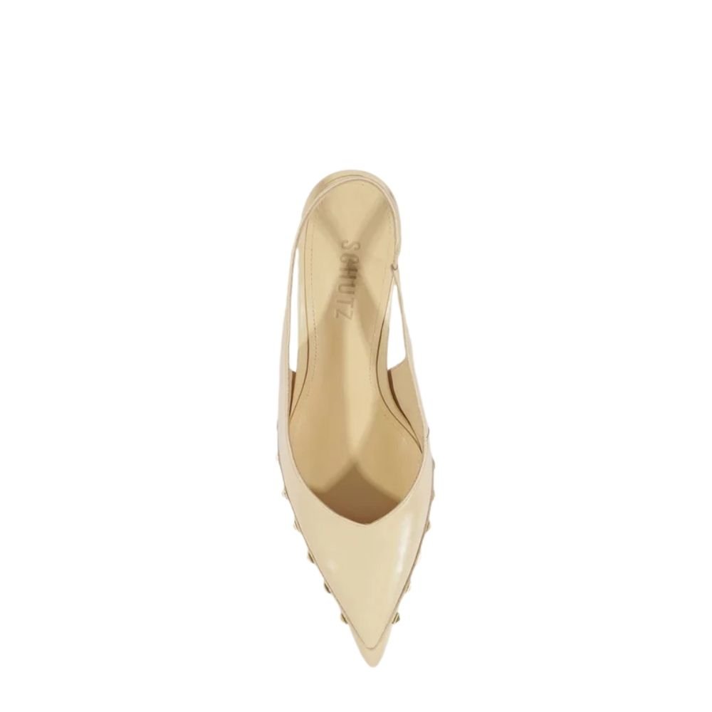 Scarpin Schutz Lexi Studs Salto Médio Bege Bege 2