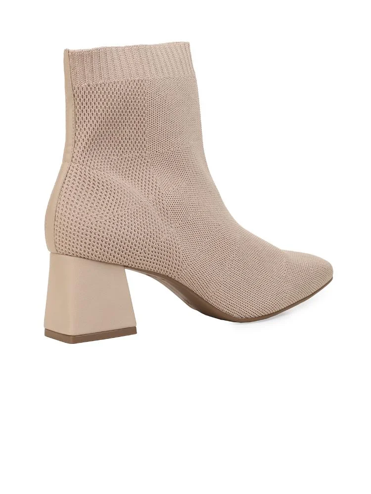 Bota Feminina Bebecê Knit Block Bege 4