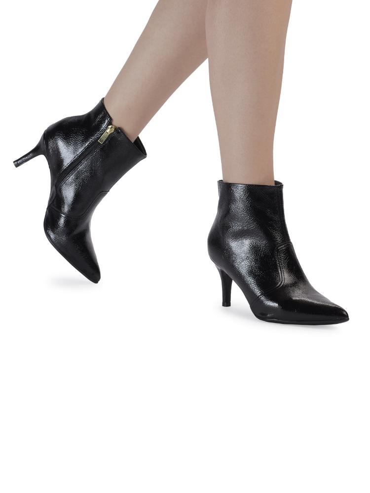 Ankle Boot Bebecê Salto Fino Bico Fino Preto 2