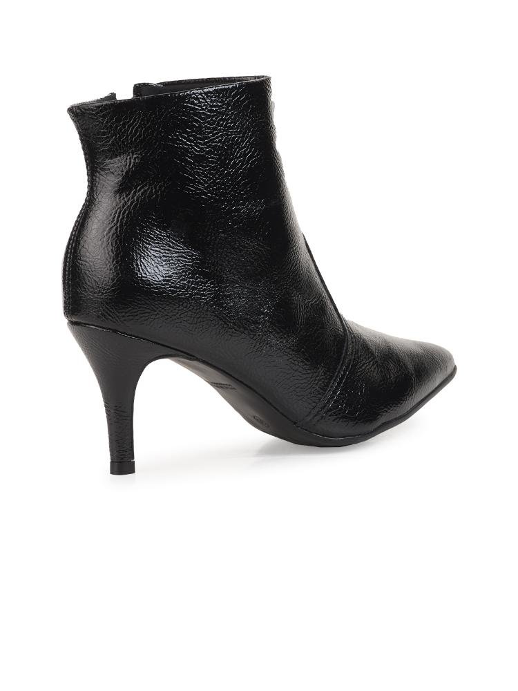 Ankle Boot Bebecê Salto Fino Bico Fino Preto 4