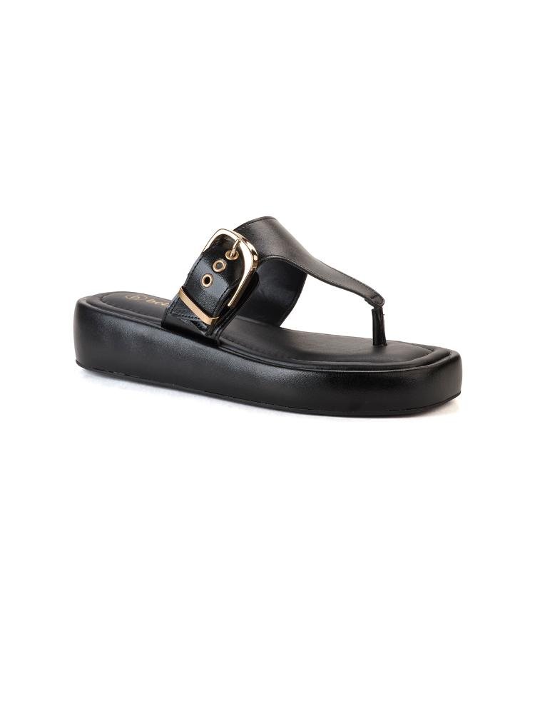Flatform Bebecê Com Enfeite Fivela Maxi Preto 3