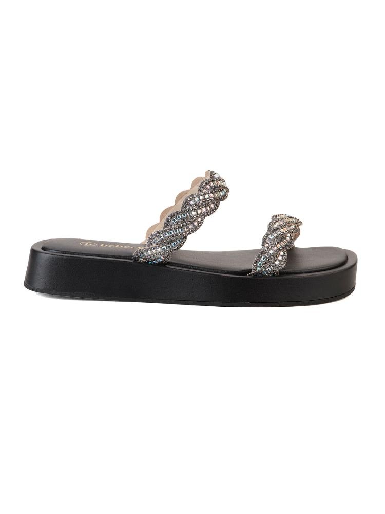Flatform Tira Dupla Com Stras