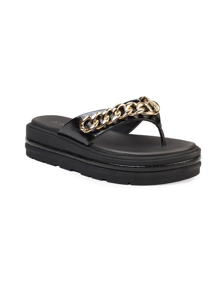 Chinelo Flatform Bebecê com Corrente Preto 3