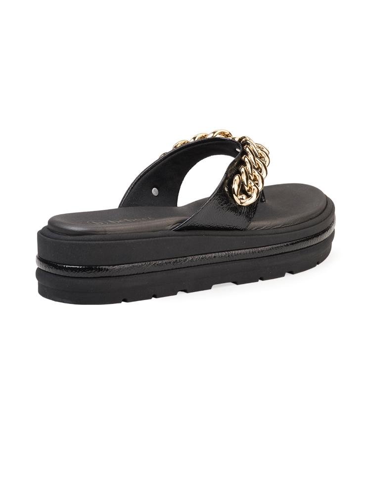 Chinelo Flatform Bebecê com Corrente Preto 4