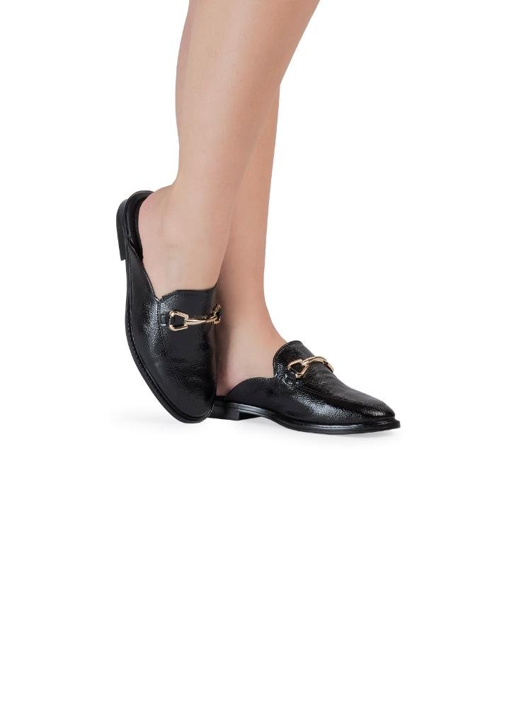 Mule Bebecê Fivela Metalizada Preto 2