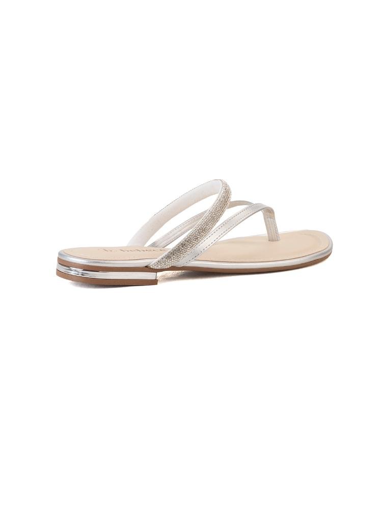 Rasteira Bebecê Com Tira Em Strass Prata 4