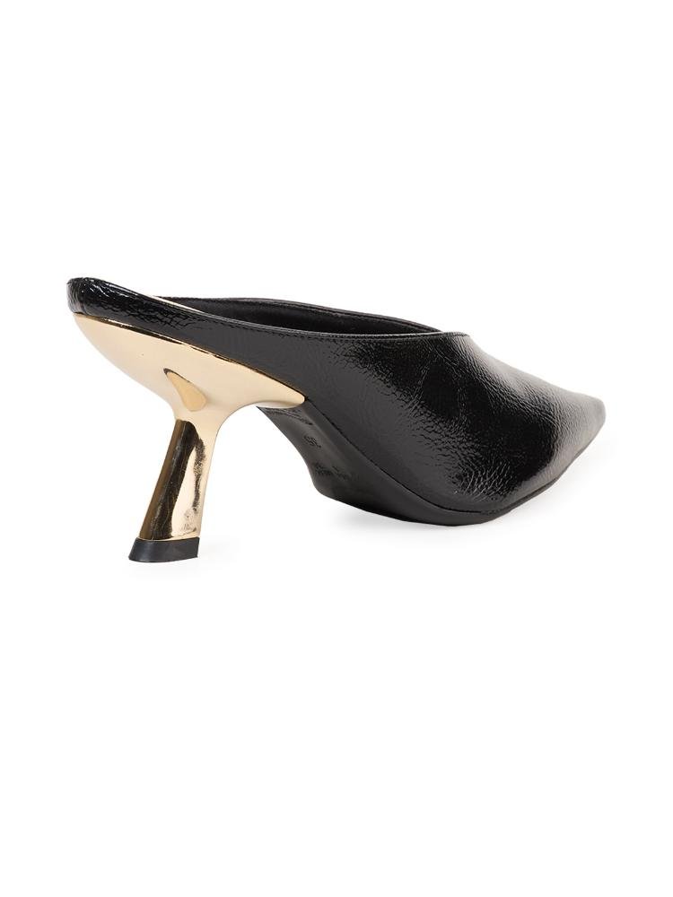 Mule Salto Fino Bebecê Bico Fino Preto 4
