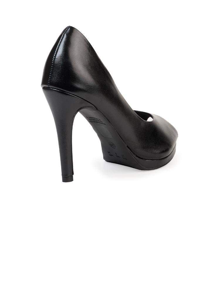 Peep Toe Salto Alto Bebecê Texturizado Preto 4