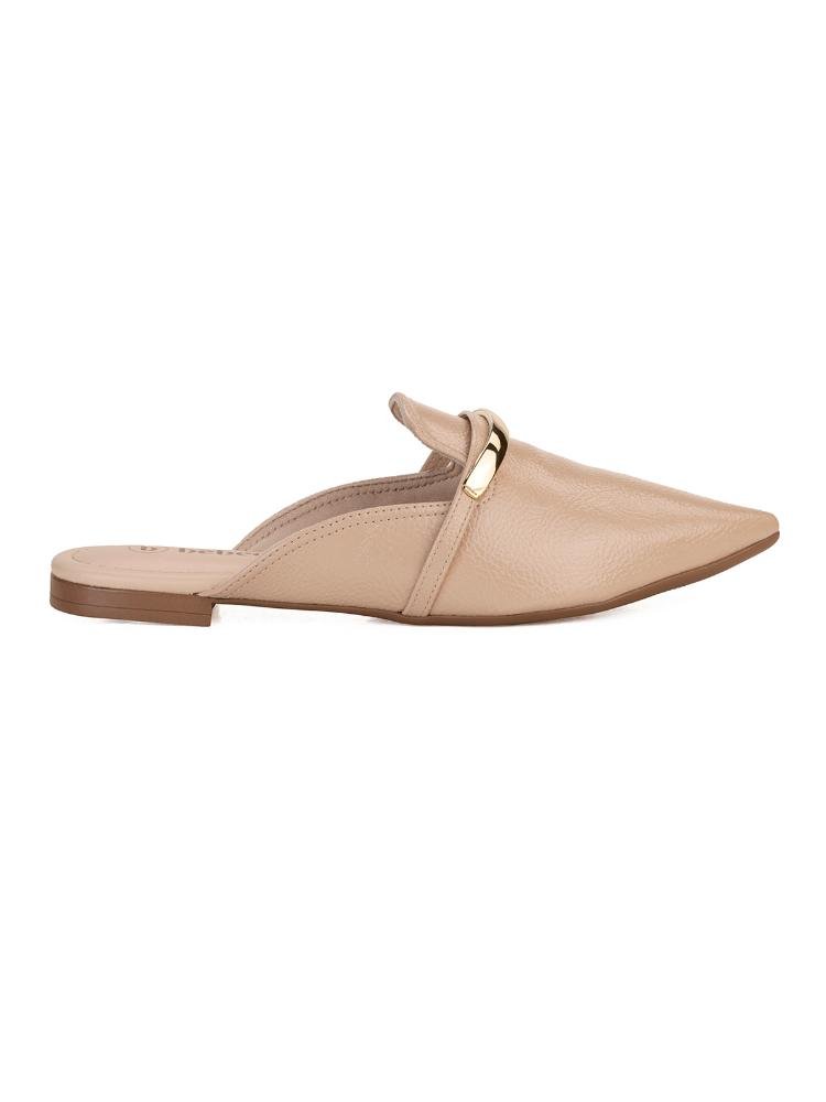 Mule Bebecê Fivela Metalizada Com Enfeite Dourado