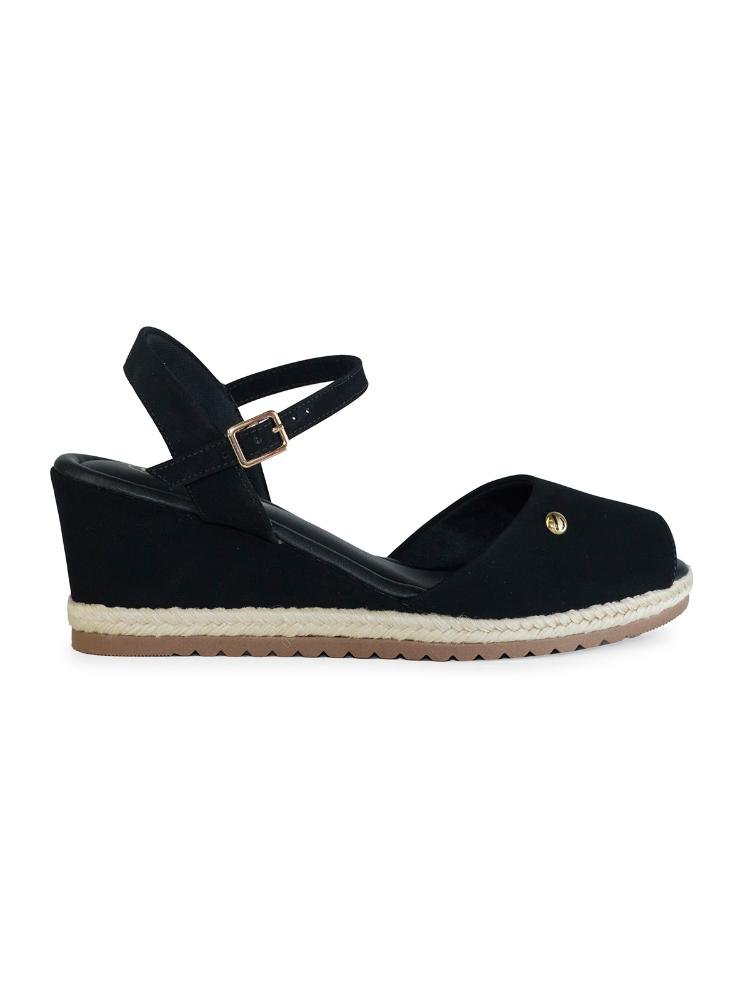 Sandália Espadrille Anabela Bebecê Detalhe Com Fivela