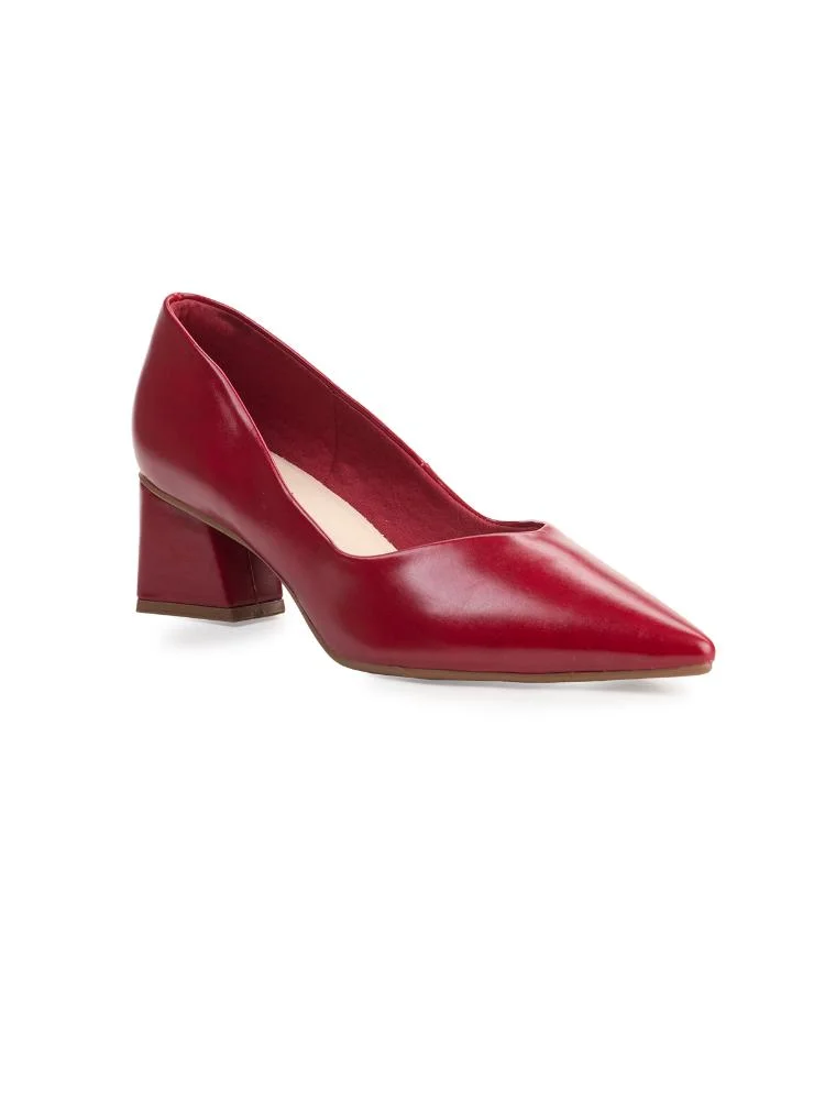 Scarpin Bebecê Clássico Salto Médio Geométrico Vermelho 3