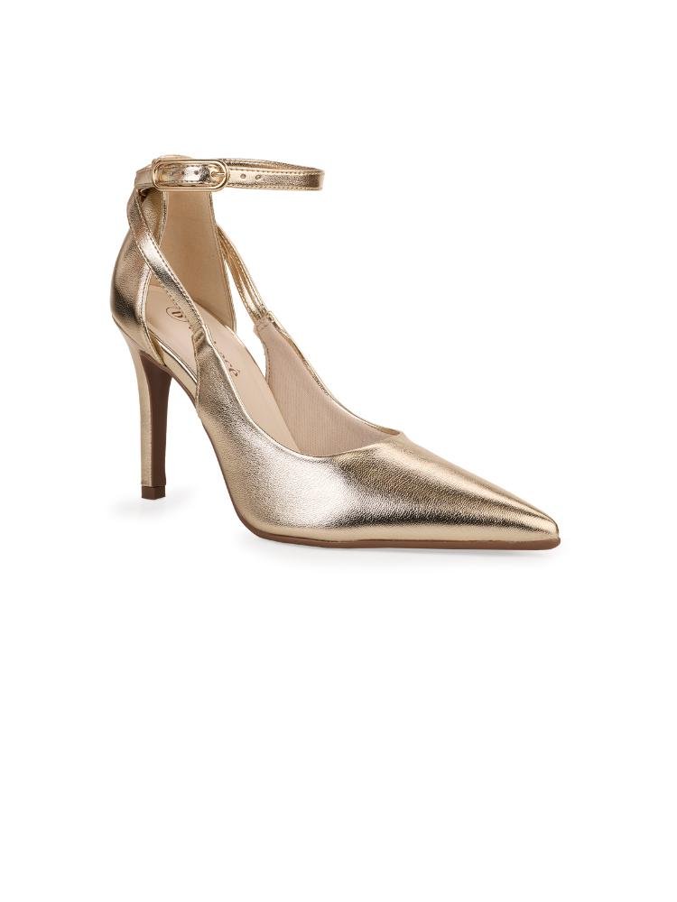 Scarpin Bebecê com Salto Fino Classica Dourado 3