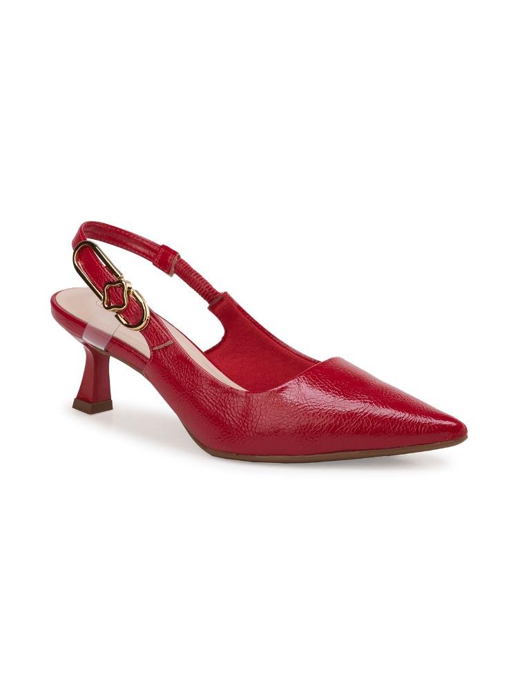 Scarpin Bebecê Com Elástico Confortável Detalhe Sofisticado Vermelho 3