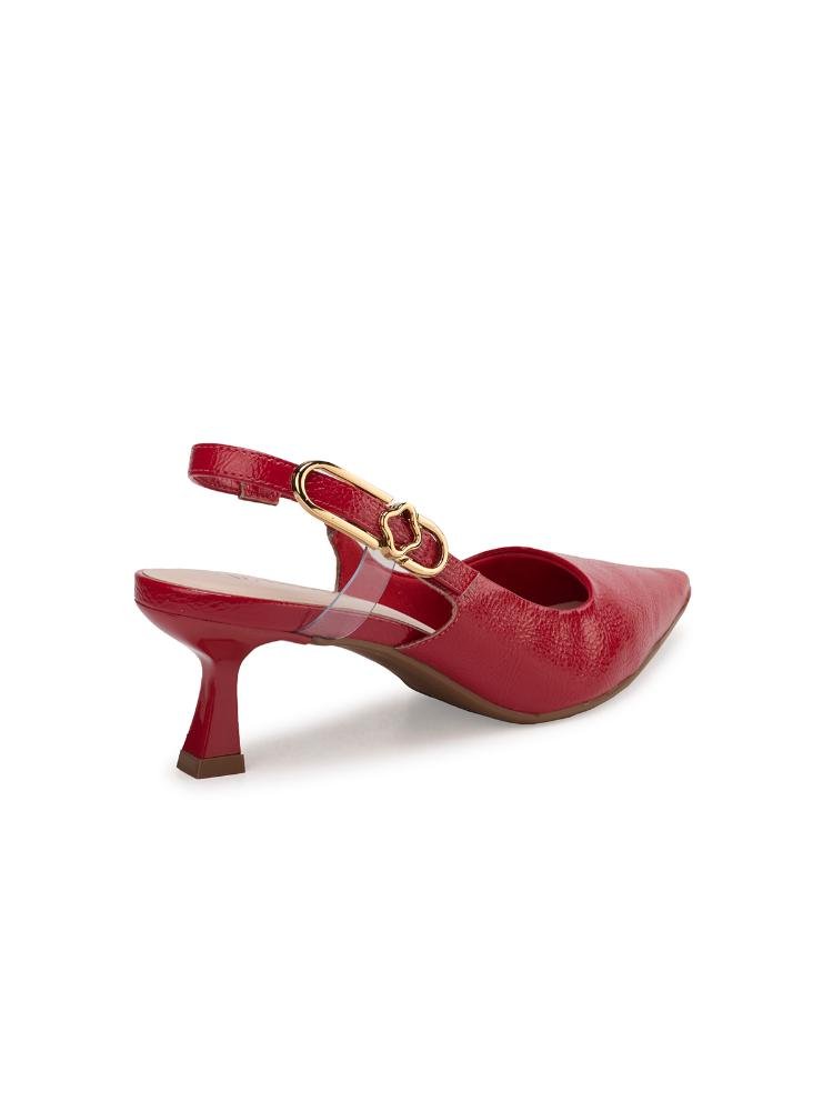 Scarpin Bebecê Com Elástico Confortável Detalhe Sofisticado Vermelho 4