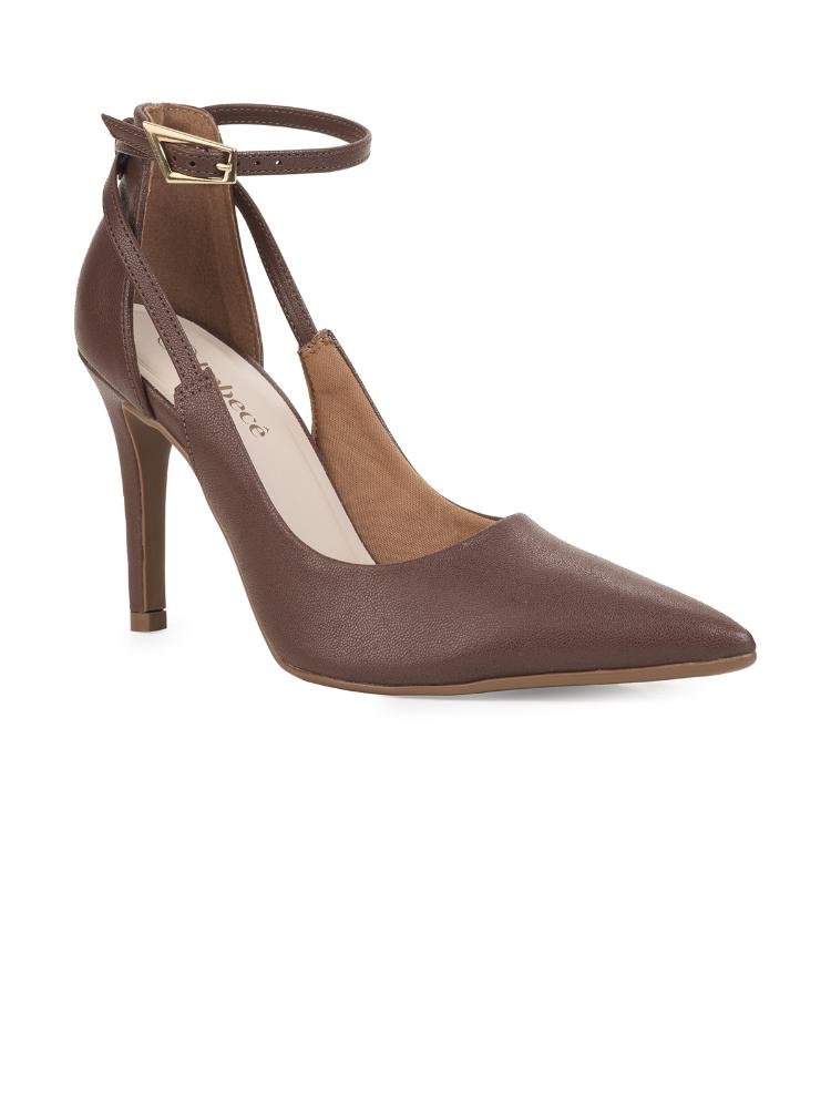 Scarpin Bebecê Elegante Moderno Com Fivela Marrom 3