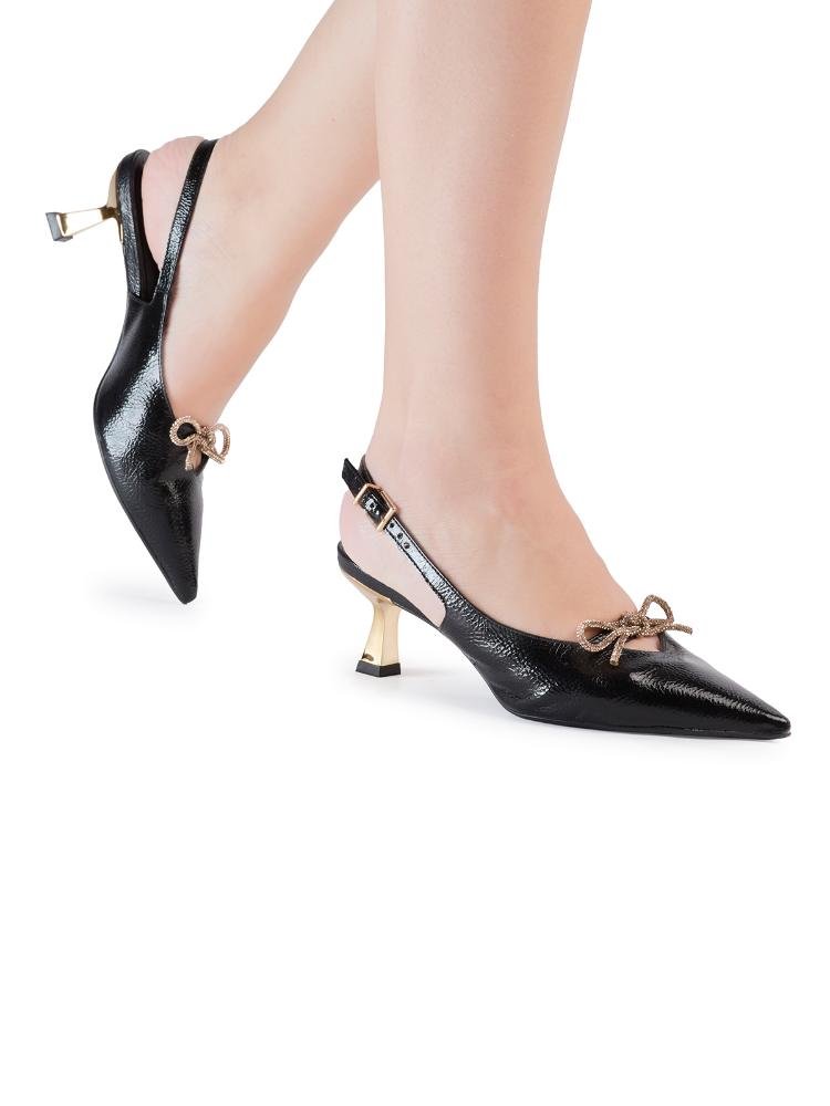 Scarpin Bebecê Com Fivela Confortável Detalhe Sofisticado Preto 2