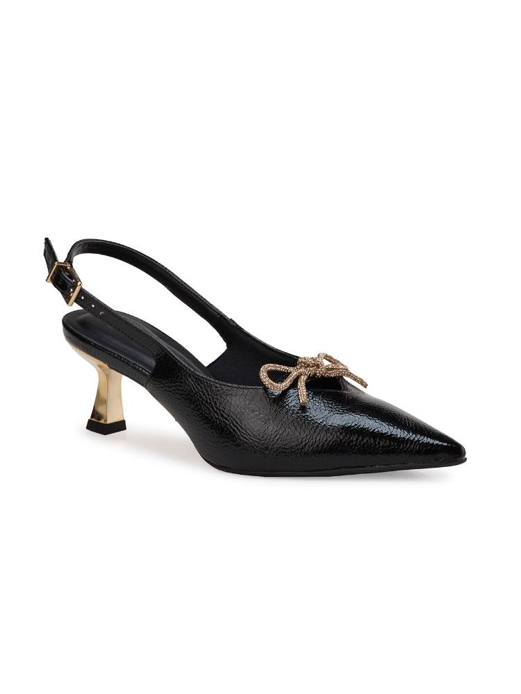 Scarpin Bebecê Com Fivela Confortável Detalhe Sofisticado Preto 3