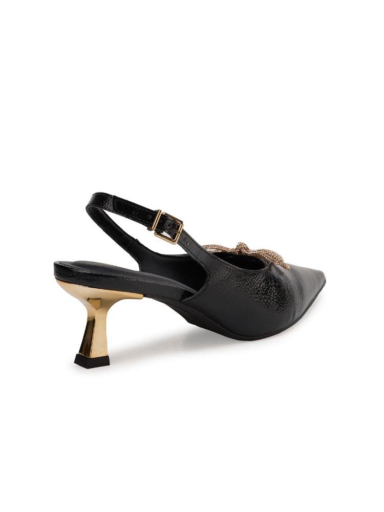 Scarpin Bebecê Com Fivela Confortável Detalhe Sofisticado Preto 4