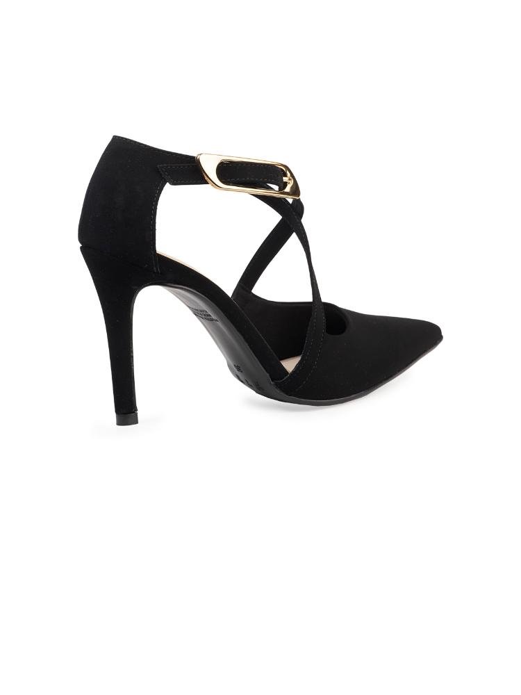 Scarpin Bebecê Fivela Elegance Com Fivela Preto 4